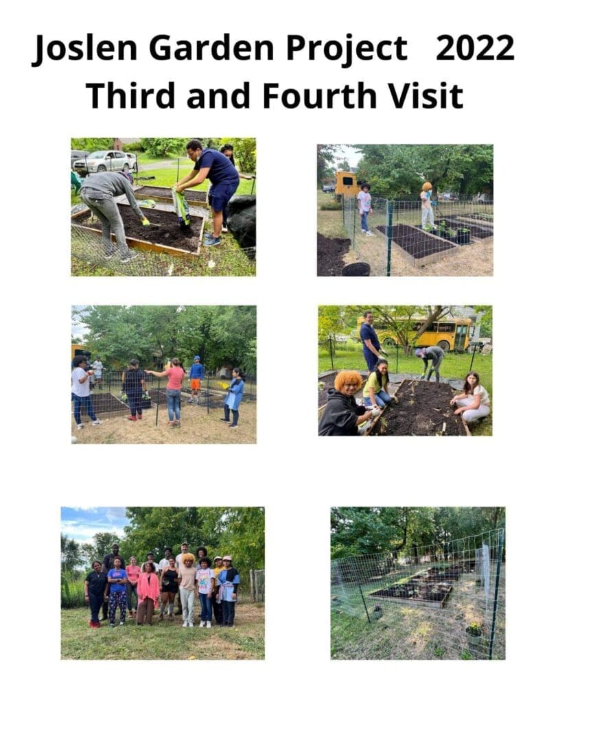 Collage of Joslen IRA Garden Project - Third and Fourth Visit from Operations Unite - 2022