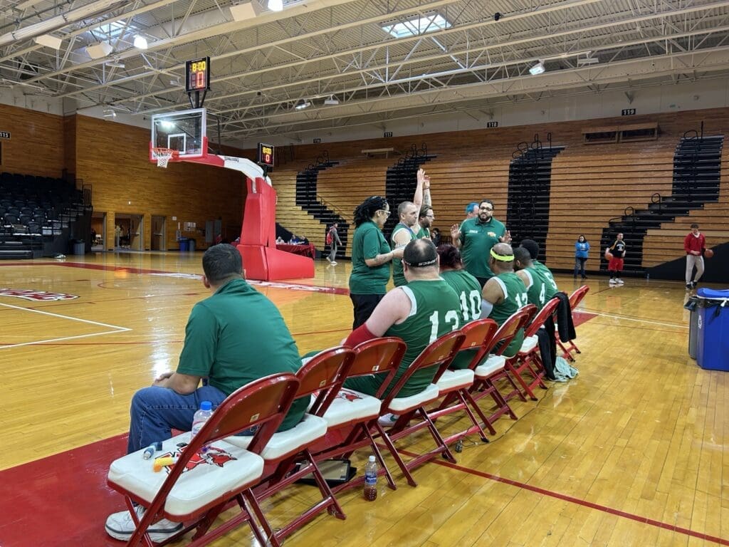 Ulster Tigers having Team Meeting between quaters