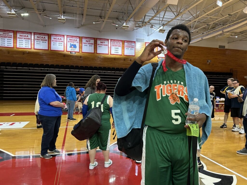 Ulster Tigers receiving Silver Medal at 2025 Special Olympics Regional Tournament 