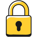 Yellow padlock icon symbolizing security and protection.