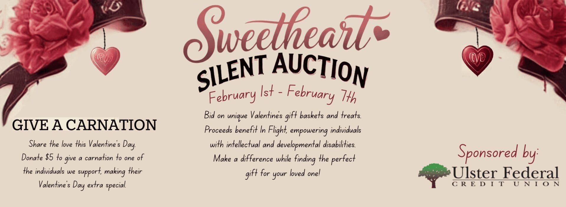 In Flight, Inc.'s Sweetheart Silent Auction and Give a Carnation Drive Sponsored by Ulster Federal Credit Union